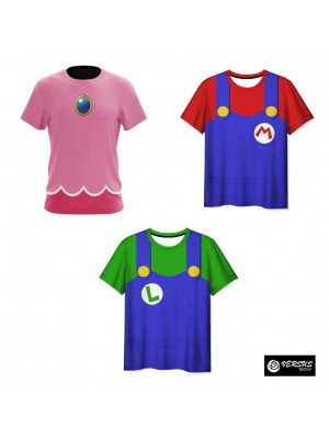 T-shirt Simil Mario Bambino Adulto Peach Princess Super Hero MARIO06 - 08